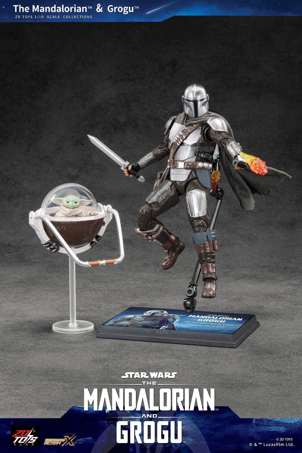 ZD Toy 1/10 Star Wars Darth Vader Stormtrooper Mandalorian Grogu
